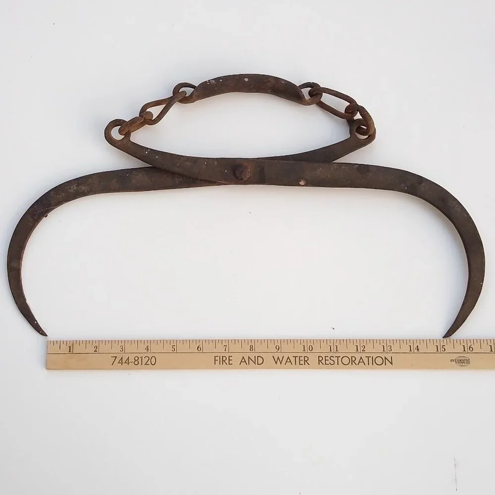 T. B. Schaffer Ice Block Tongs Decor Item Antique Icehouse Primitive Tool